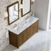 James Martin Bellshire 72 Double Vanity Honey Oak in Carrara White Marble Top