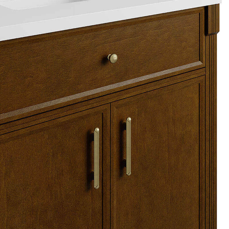 James Martin Bellshire 72 Inch Double Vanity Honey Oak Cabinet Only Close Up
