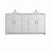 James Martin Bellshire 72 Inch Double Vanity in Bright White Top Front View
