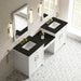 James Martin Bellshire 84 Dual Vanity With 24 Make-Up Counter Bright White in Phantome Eclos Top