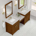 James Martin Bellshire 84 Dual Vanity With 24 Make-Up Counter Honey Oak in Eternal Jasmine Pearl Silestone Top
