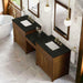 James Martin Bellshire 96 Dual Vanity With 24 Make-Up Counter Honey Oak in Phantome Eclos Top