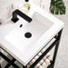 James Martin Boston 20 Inch Single Console Vanity in Matte Black With White Glossy Composite Stone Top Top View