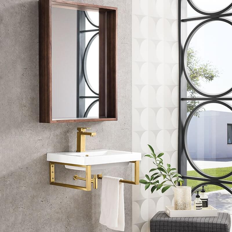 James Martin Boston 20 Inches Single Vanity Radiant Gold Side View