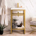 James Martin Boston 20" Single Console Vanity in Radiant Gold With White Glossy Composite Stone Top Front View