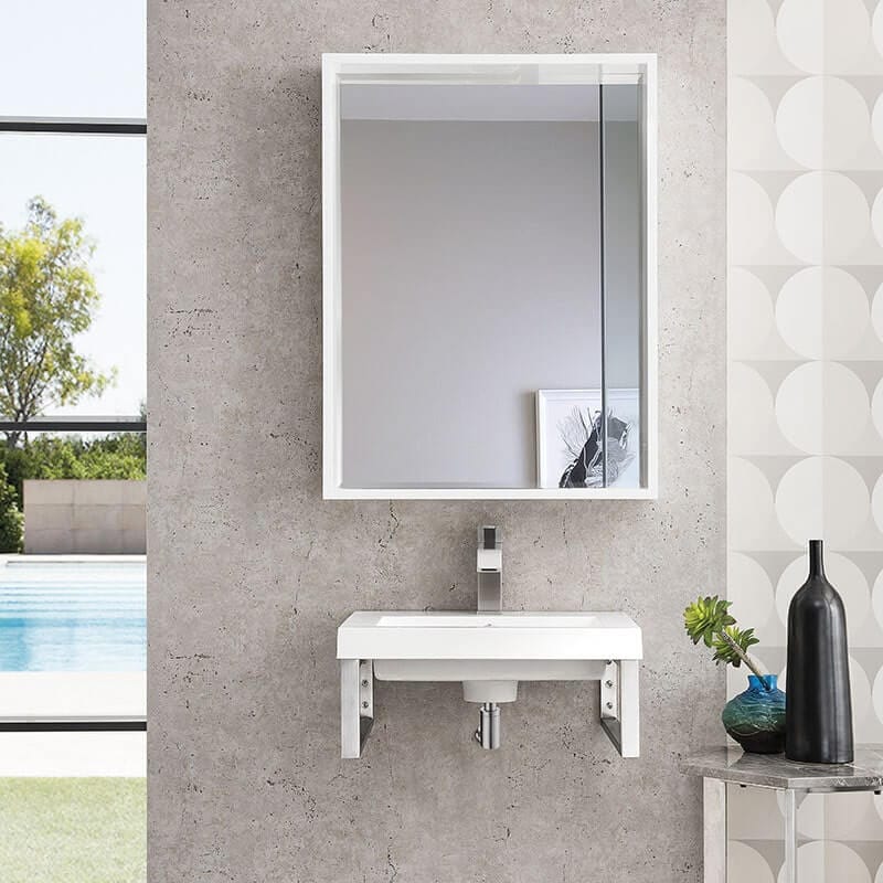James Martin Boston 20" Single Vanity Brushed Nickel Front View