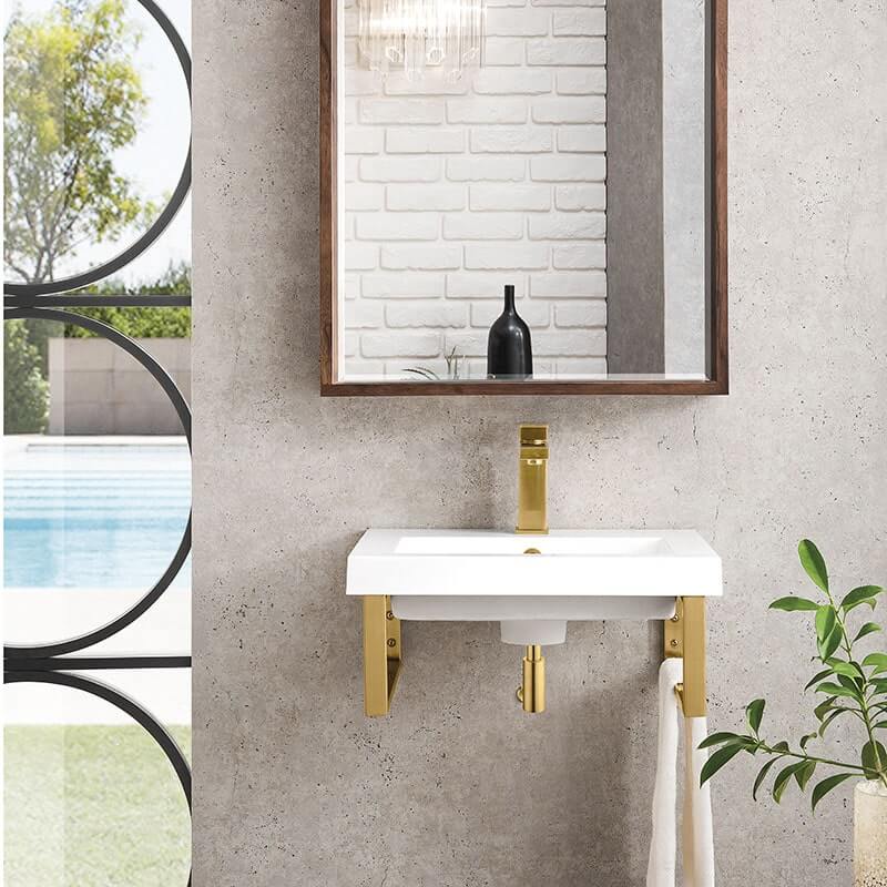 James Martin Boston 20" Single Vanity Radiant Gold Front View