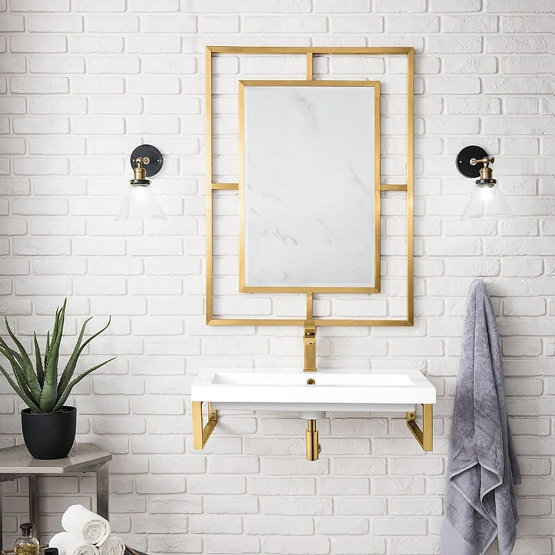 James Martin Boston 31.5 Inches Single Vanity Radiant Gold Front View