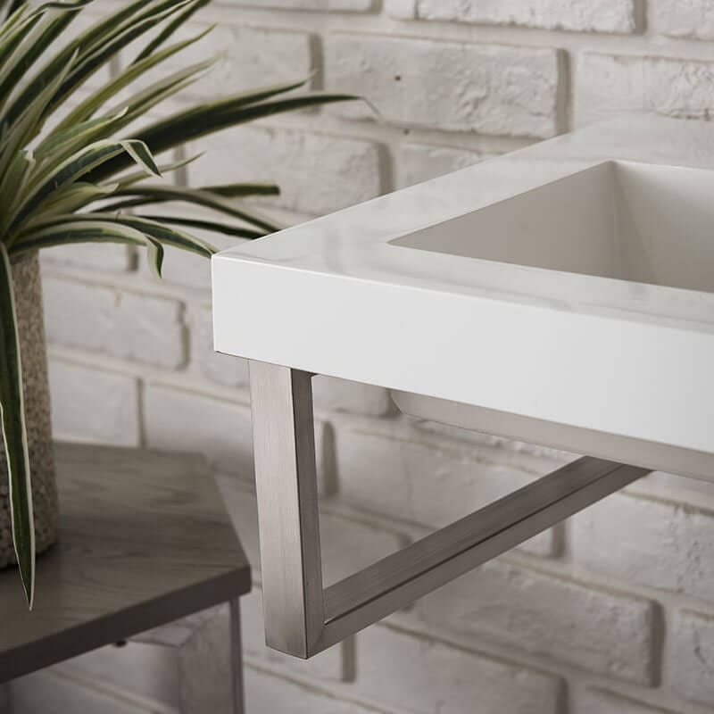 James Martin Boston 31.5" Single Vanity Brushed Nickel Close Up