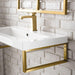 James Martin Boston 31.5" Single Vanity Radiant Gold White Glossy Composite Stone Top