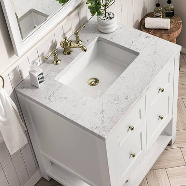 James Martin Breckenridge 30" Single Vanity Bright White With Arctic Fall Top