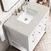 James Martin Breckenridge 36 Inch Single Vanity in Bright White With Siberian Silestone Top