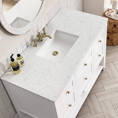 James Martin Breckenridge 48" Single Vanity Bright White With Arctic Fall Top