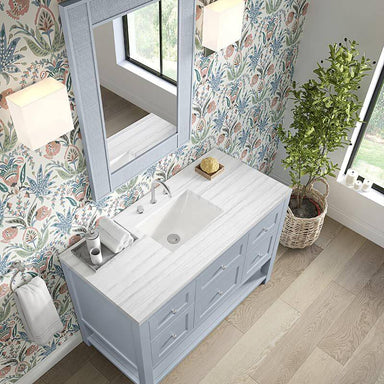 James Martin Breckenridge 48" Single Vanity Serenity Blue With Arctic Fall Solid Surface Top