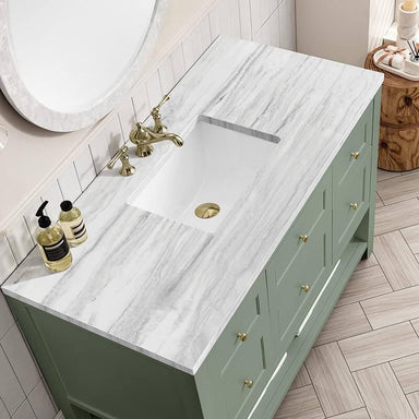 James Martin Breckenridge 48" Single Vanity Smokey Celadon With Arctic Fall Top