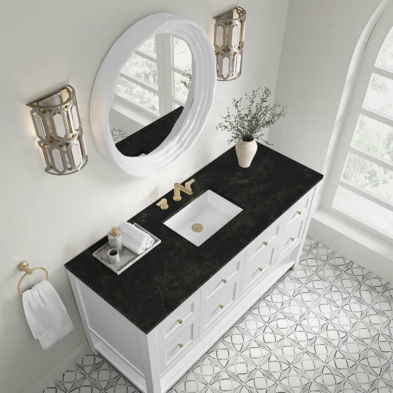 James Martin Breckenridge 60" Single Vanity in Bright White With Phantome Eclos Top