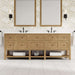 James Martin Breckenridge 84" Double Vanity Light Natural Oak in White Zeus Silestone Top Front View