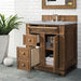 James Martin Bristol 30 Inch Single Vanity Saddle Brown With Carrara Marble Top