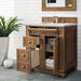 James Martin Bristol 30 Inch Single Vanity Saddle Brown With Ethereal Noctis Silestone Top