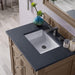 James Martin Bristol 30 Inch Single Vanity Whitewashed Walnut Charcoal Soapstone Silestone Top