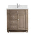 James Martin Bristol 30 Inch Single Vanity Whitewashed Walnut With Single Hole Faucet White Zeus Silestone Top Backsplash