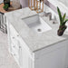 James Martin Bristol 36" Single Vanity in Bright White With Victorian Silver Silestone Top