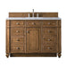 James Martin Bristol 48 Inch Single Saddle Brown With Carrara Marble Top