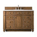 James Martin Bristol 48 Inch Single Saddle Brown With White Zeus Silestone Top