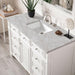 James Martin Bristol 48 Inch Single Vanity Bright White With Victorian Silver Silestone Top