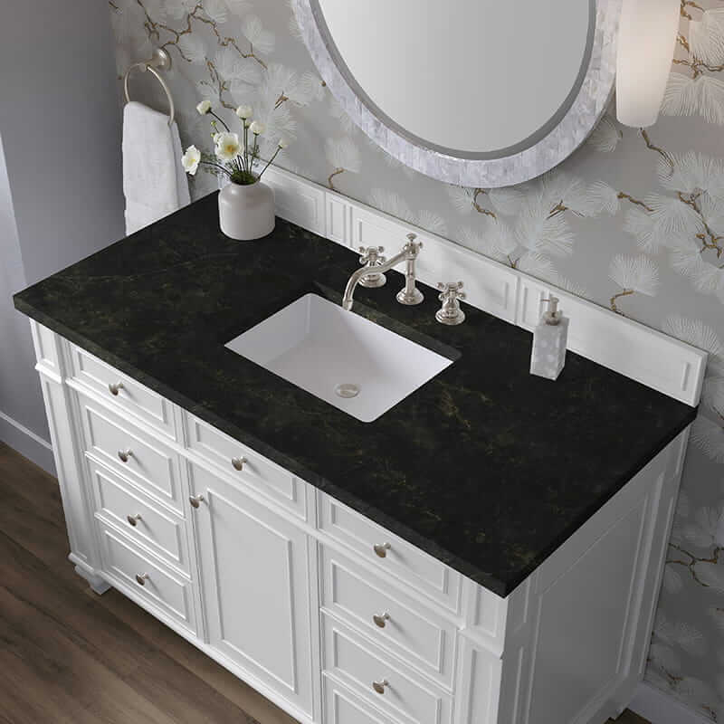 James Martin Bristol 48" Single Vanity in Bright White With Phantome Eclos Top