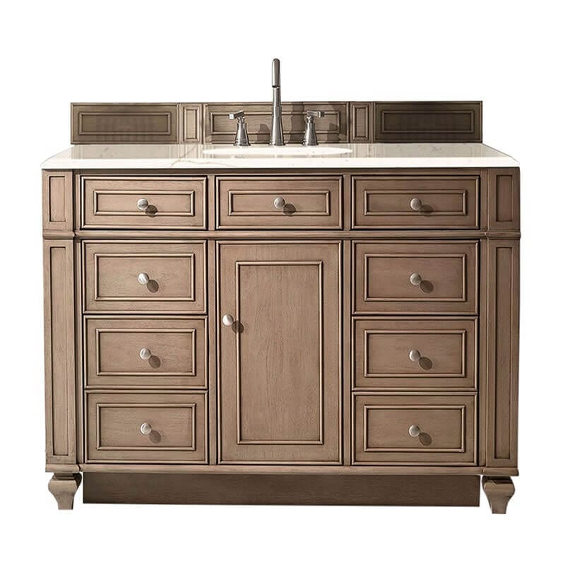 James Martin Bristol 48" Single Vanity Whitewashed Walnut With Eternal Marfil Silestone Top
