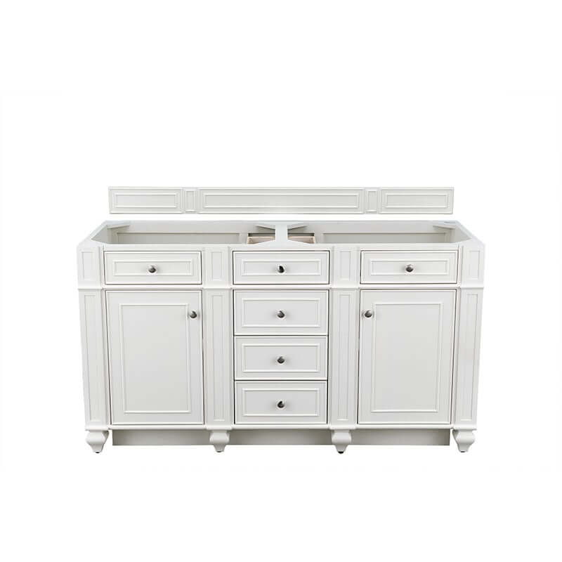 James Martin Bristol 60" Double Vanity Bright White Cabinet Only