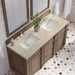 James Martin Bristol 60" Double Vanity in Whitewashed Walnut With Tajnar Eclos Top