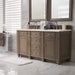 James Martin Bristol 60" Double Vanity Whitewashed Walnut With Eternal Marfil Silestone Top