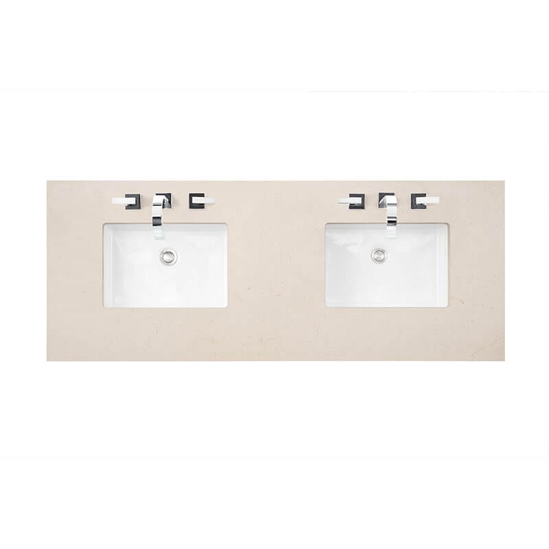 James Martin Bristol 60 Inch Double Vanity Bright White Countertop