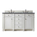 james martin bristol 60 inch double vanity bright white front view