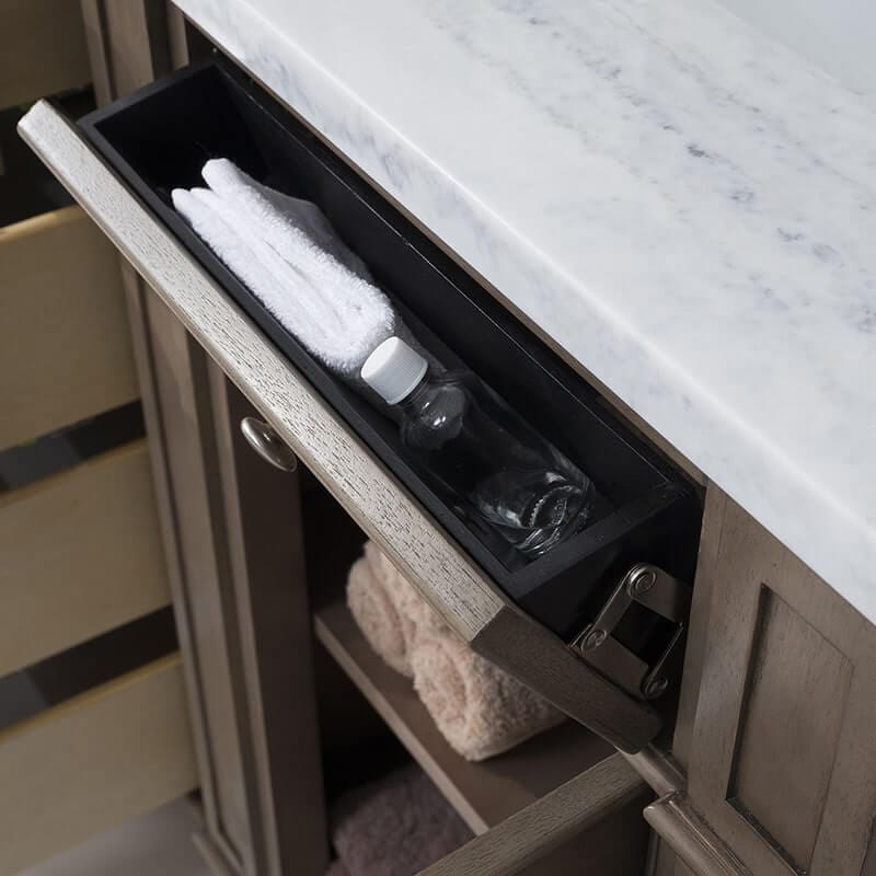 James Martin Bristol 60 Inch Double Vanity Whitewashed Walnut Soft Close Door Hinges