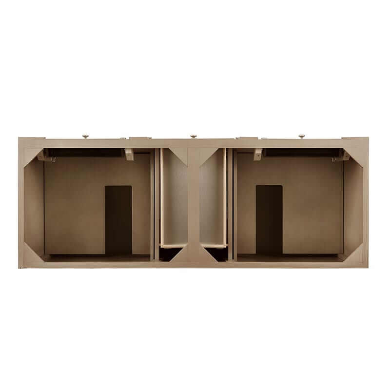 James Martin Bristol 60 Inch Double Vanity Whitewashed Walnut Top View