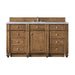 James Martin Bristol 60" Single Vanity Saddle Brown With Carrara Marble Top