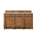 James Martin Bristol 60" Single Vanity Saddle Brown With Victorian Silver Silestone Top