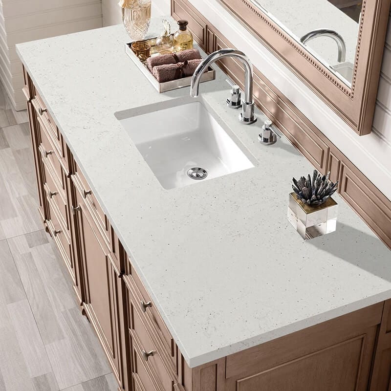 James Martin Bristol 60" Single Vanity Whitewashed Walnut With Lime Delight Silestone Top