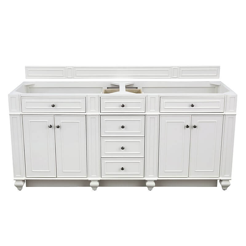 James Martin Bristol 72" Double Vanity Bright White Cabinet Only