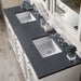 James Martin Bristol 72" Double Vanity Bright White With Charcoal Soapstone Silestone Top
