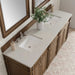 James Martin Bristol 72" Double Vanity in Saddle Brown With Siberian Silestone Top