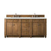 James Martin Bristol 72" Double Vanity Saddle Brown With Ethereal Noctis Silestone Top