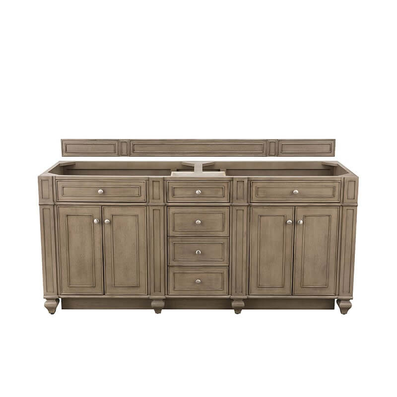 James Martin Bristol 72" Double Vanity Whitewashed Walnut Cabinet Only