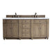 James Martin Bristol 72" Double Vanity Whitewashed Walnut With Carrara Marble Top