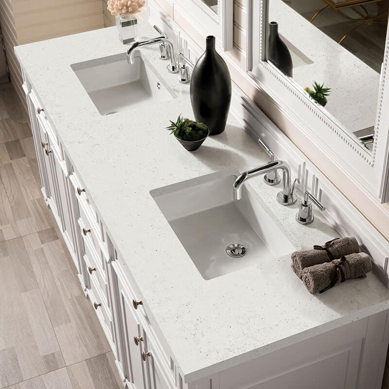 James Martin Bristol 72 Inch Double Vanity Bright White With Lime Delight Silestone Top