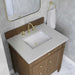 James Martin Brittany 30 Inch Single Vanity in Pecan With Lime Delight Silestone Top