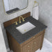 James Martin Brittany 30 Inch Single Vanity in Pecan With Parisien Bleu Silestone Top